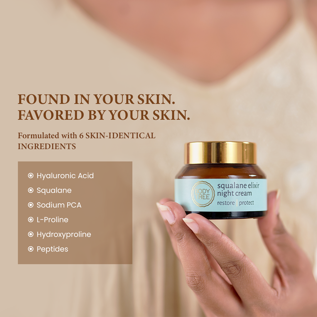 Squalane night cream with peptides