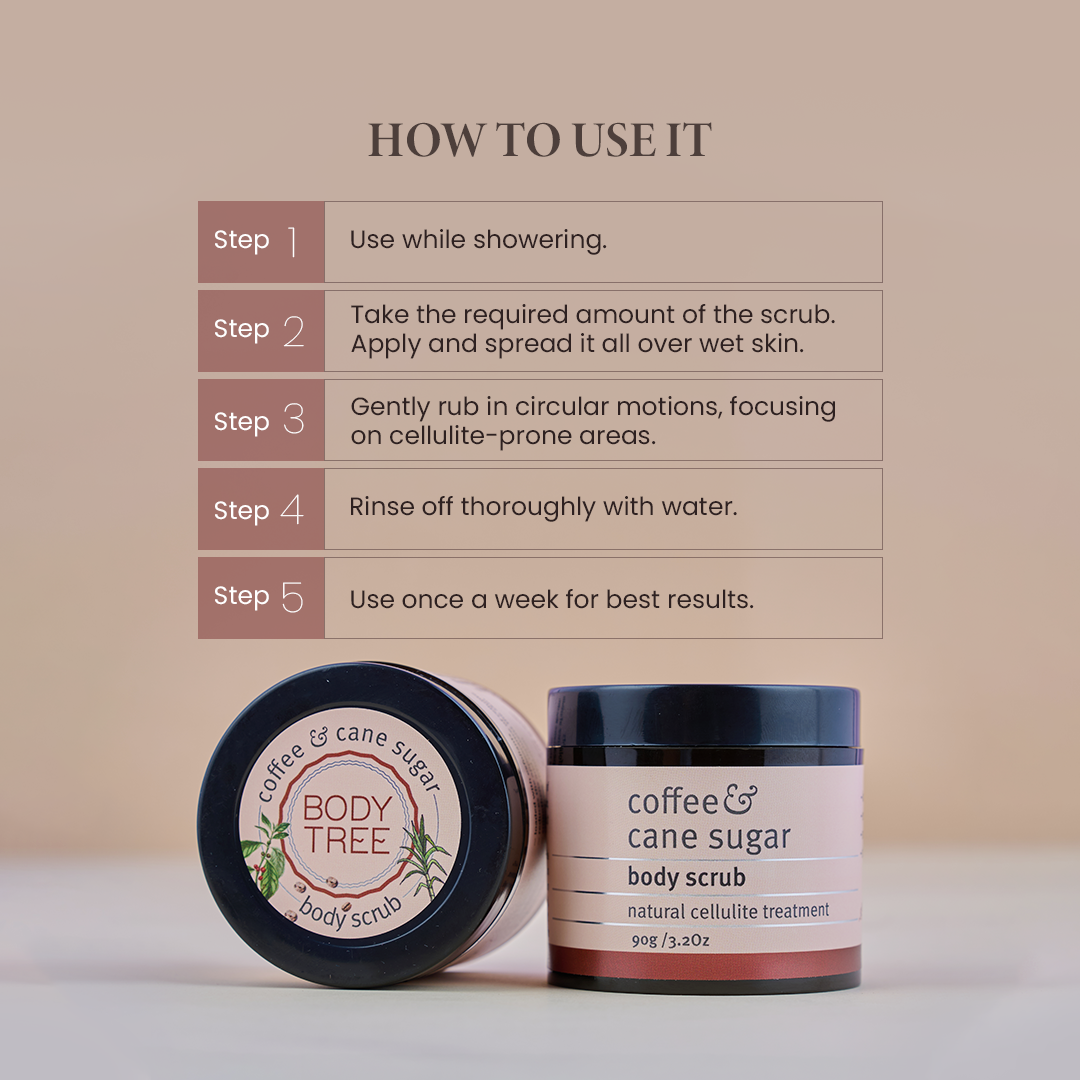 Coffee &amp; Cane Sugar Body Scrub - Natural Cellulite Treatment