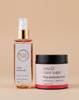 Calming Rose Combo Rose and Cane Sugar Body Scrub and Rose Body Oil