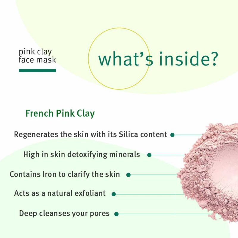 Pink clay face mask